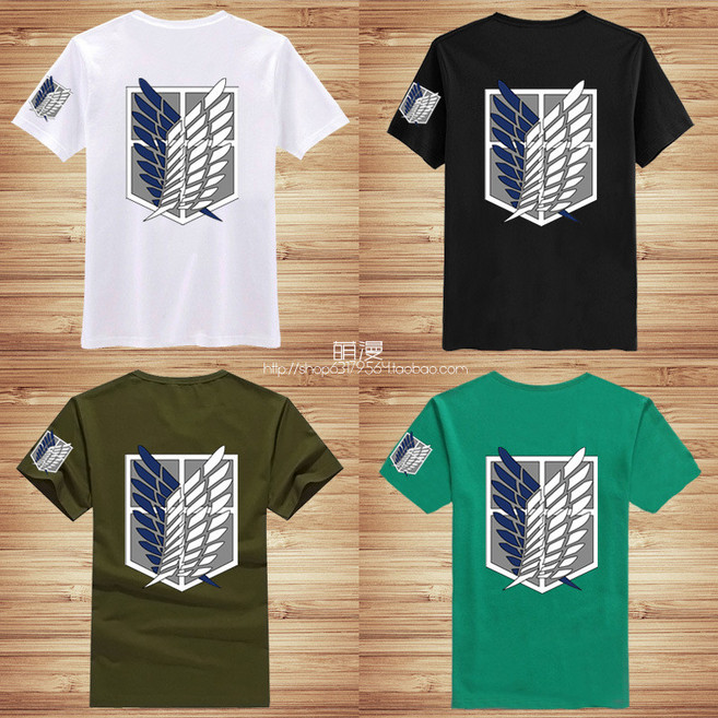 반티 진격의 코스프레 할로윈 날개 자유의 거인 조사병단 반팔 티셔츠