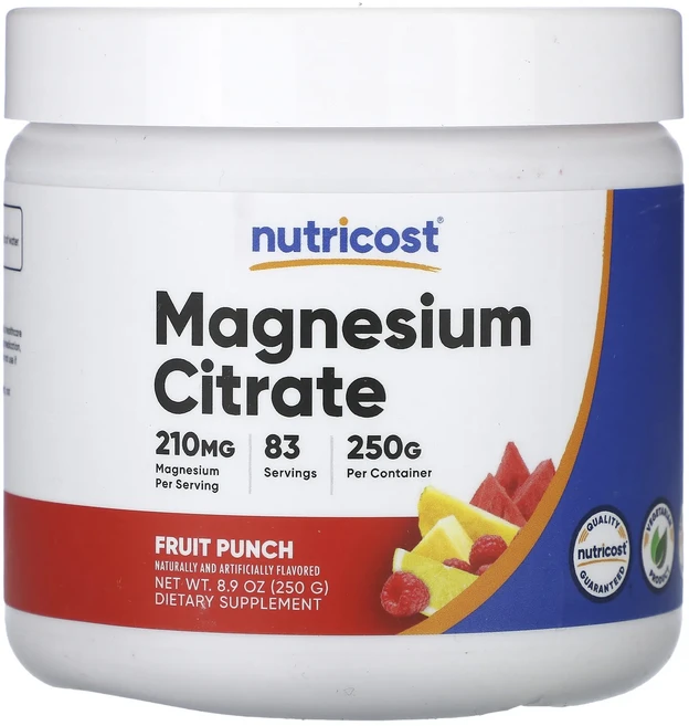 Nutricost 마그네슘시트레이트 과일 펀치 250g(8.9oz), Nutricost마그네슘시트레이트과일펀치250g89oz, 250g, 1개 - 쿠팡