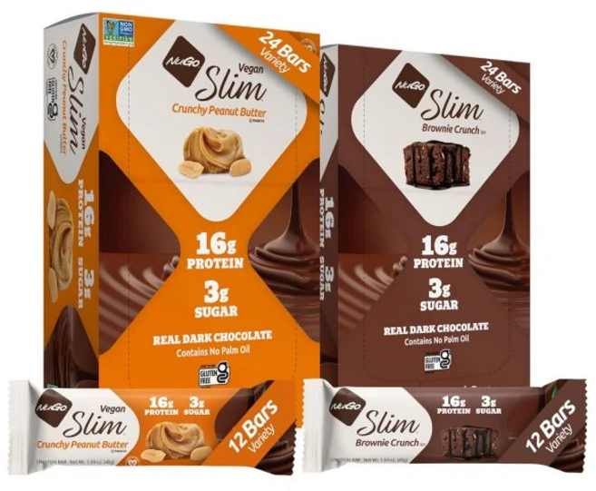 에너지바 NuGo 누고 슬림 12개입 다양형 1617g 단백질 3g 설탕 고섬유질 낮은 순 탄수화물 글루텐 프리, 24개입 바삭한 땅콩버터 & 브라우니, 24개, 1개 - 쿠팡