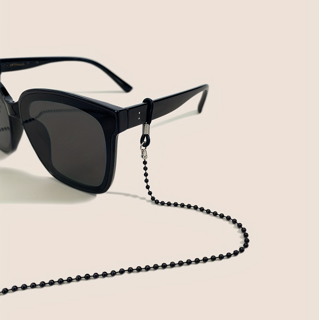 블랙 메탈 비즈 체인 안경줄 마스크줄