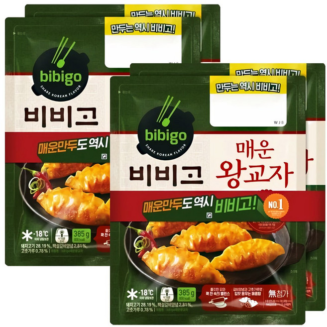 비비고 매운왕교자, 385g, 4개