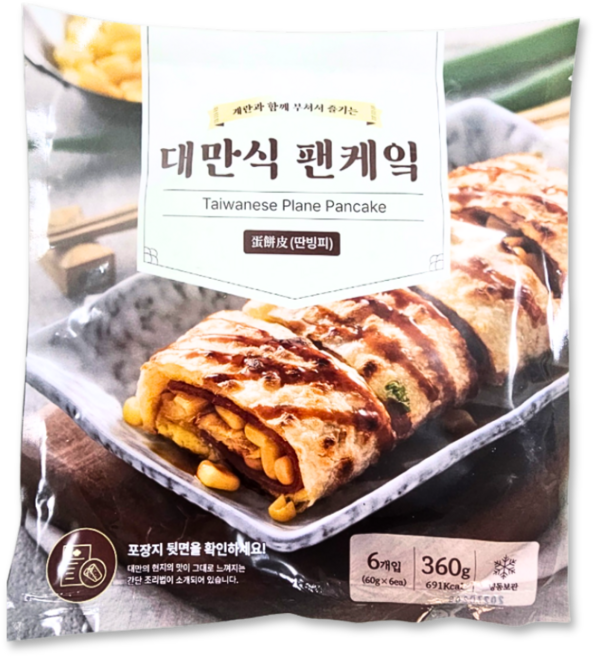 피티엠아이티 딴삥 지엔빙 대만 조식 블랙퍼스트 자오찬 대표 대만식품 360g/6개입, 1개