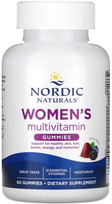 Nordic Naturals 여성용 종합비타민 구미젤리 혼합 베리 구미젤리 60개, NordicNaturals여성용종합비타민구미젤리혼합베리, 1개, 60정 - 쿠팡