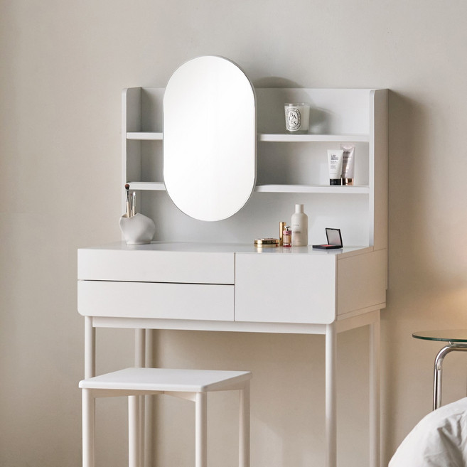 (10만원 즉시할인) 홈리 국내생산 E0 레이어 스틸 수납 슬라이딩 화장대 600/800 (거울포함), 1_600 화장대 (MG01032)