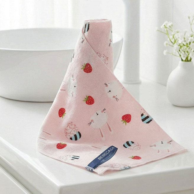 인견 샤워타올 1장 KC인증 특허 때밀이 그린 옐로우 등밀이, 1개, 1개입, 03딸기토끼(샤워타올)