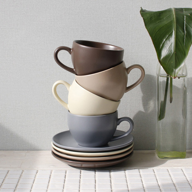 에크렌 노블 커피잔 1인세트 290ml(4color), 베이지, 1개