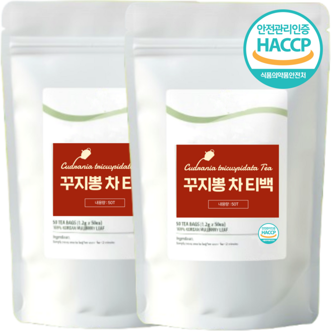 꾸지뽕 차 티백 국산 건강차 티백망 삼각티백 식약청인정 해썹, 3개, 50개입, 1.2g