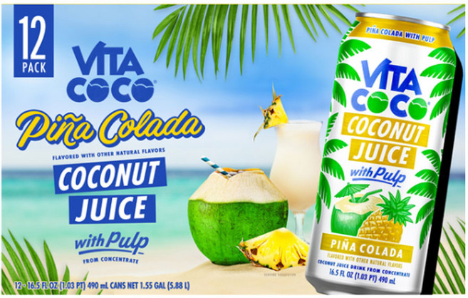 Vita Coco 비타 코코 코코넛 주스 Pina Colada, 12개, 490ml