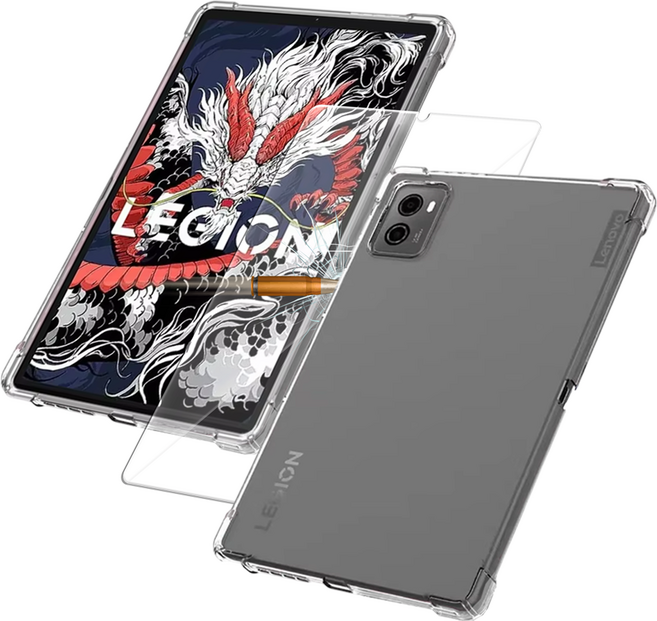 레노버 리전 Y700 3세대 투명 범퍼 케이스 + 액정 강화유리 필름, 1개