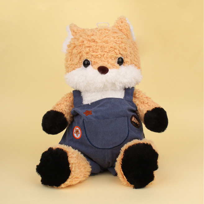 귀여운 여우 멜빵 대형인형 바디필로우 애착인형, 40cm, 1개, 혼합, 40cm
