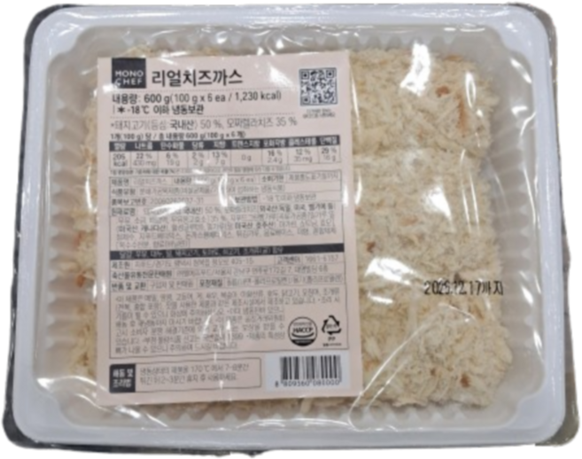 바이오마켓_모노마트 리얼치즈까스 600g, 2개