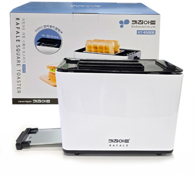 키친아트 라팔 스퀘어 토스터기 화이트 온도조절 팝업 토스트기, 단품