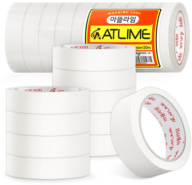 아뜰라임 도장 커버링 종이 마스킹테이프, 20mm x 20m, 10개