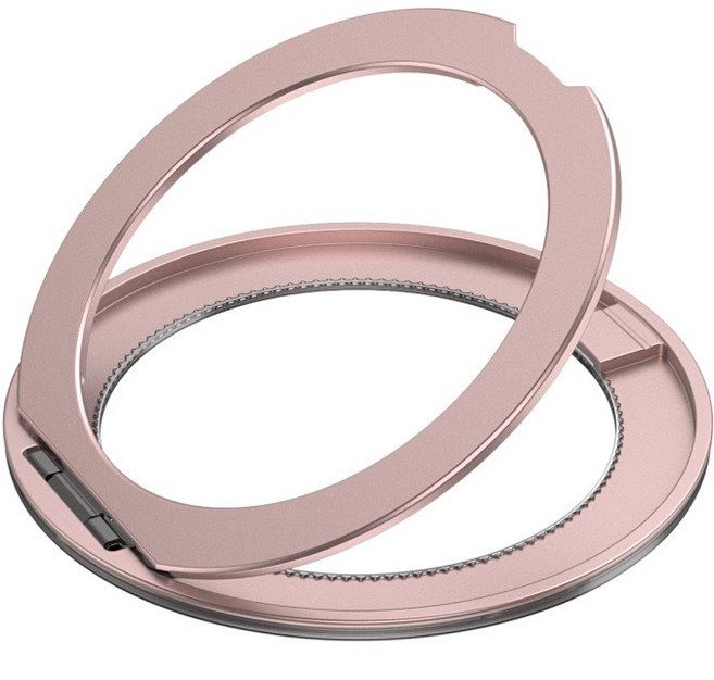 360도 회전 마그네틱 초슬림 접착식 알루미늄 합금 핑거링 휴대폰 거치대, 1개, Pink 분홍색