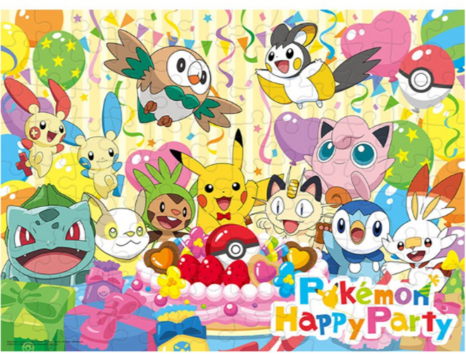 포켓몬스터 직소 퍼즐 100, 100피스, COLOR MIX 해피 파티, 3개