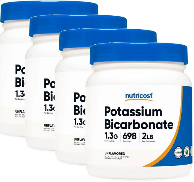 뉴트리코스트 포타슘 칼륨 바이카보네이트 파우더 Nutricost Potassium Bicarbonate, 4개, 907g - 쿠팡