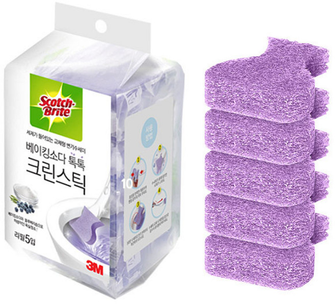 3M 베이킹소다 크린스틱 리필 5P, 보라색, 1개