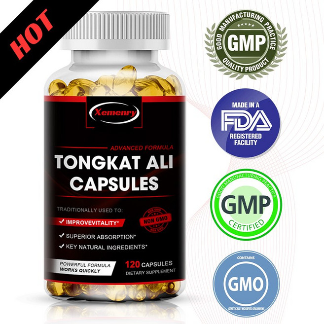 통캇 3450mg - 테스토스테론 부스터 근육 건강 에너지 및 체력, 2개, 120정