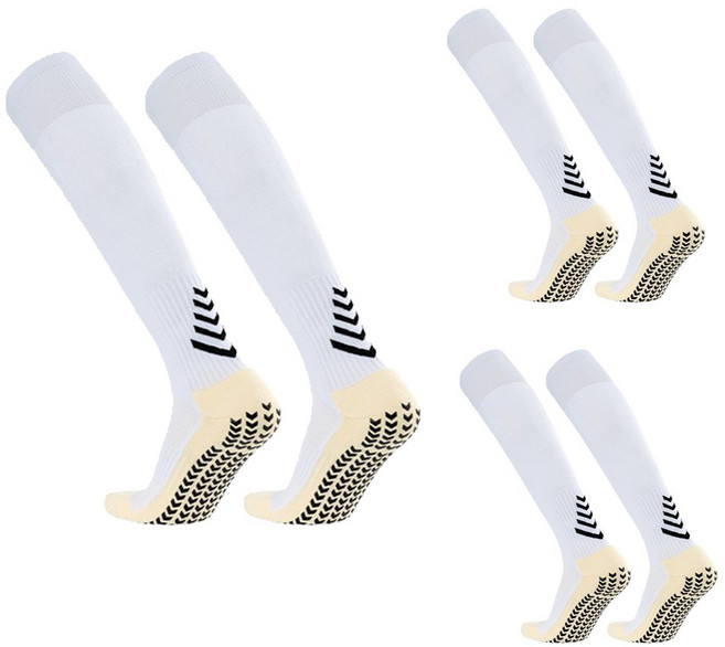 wrikri 논슬립 남자 아동 축구 양말 3종 ver8, 화이트, 3개