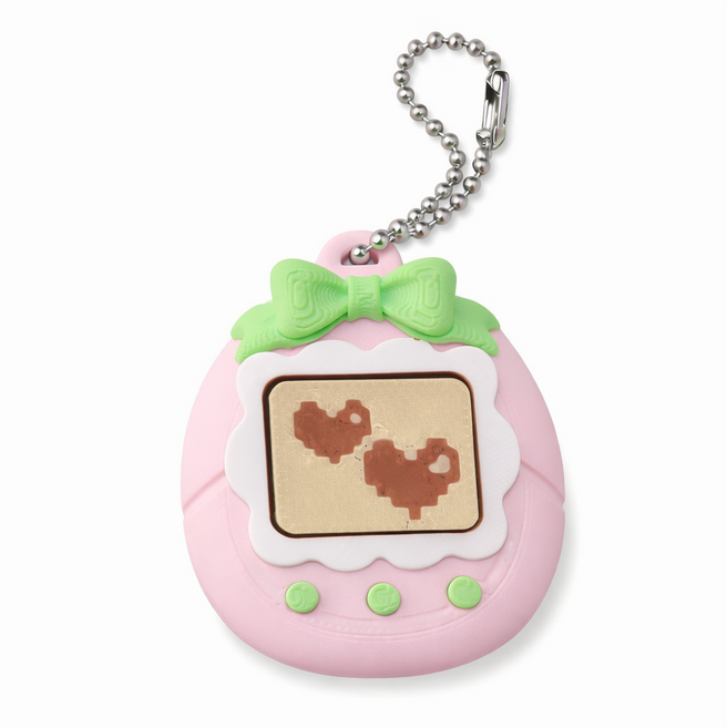 비세이 다마고치 3D 클리커 청축 딸깍이 키캡키링 키꾸 가방참 귀여운 레트로 스트레스해소, 1개, 핑크