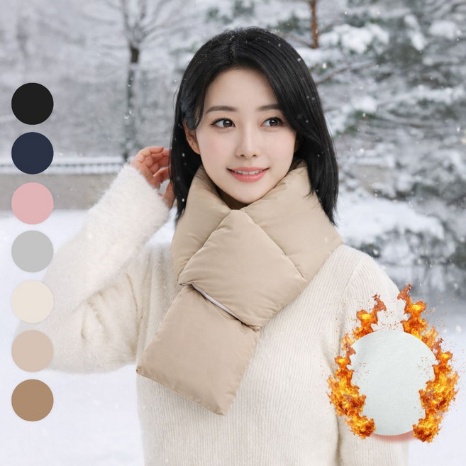 모르비 포근기모 경량 골프 패딩 목도리