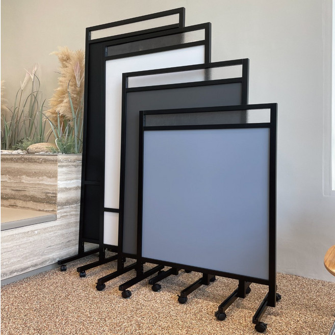 카드레 바퀴 파티션 철제 이동식 칸막이, 와이드1-높이1200-다크그레이, 일반형 받침대