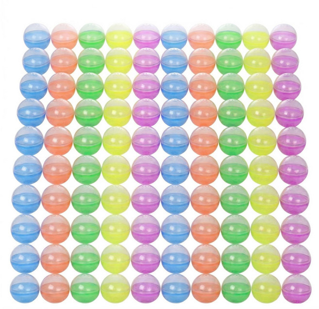 제로앤나인 가챠캡슐 반투명 뽑기캡슐 추첨볼, 100개