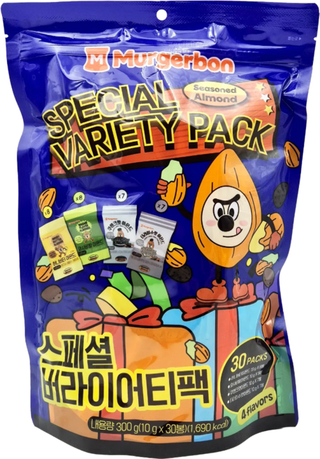 머거본 아몬드 (4종30봉) 스페셜 버라이어티팩 300g, 1개