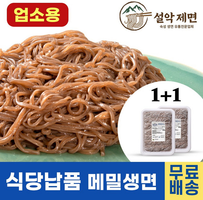 설악제면 막국수전문점 생메밀국수 (업소용 쫄깃한면발 메밀냉면 메밀소바면 식당용제품 메밀막국수), 2개, 1.4kg