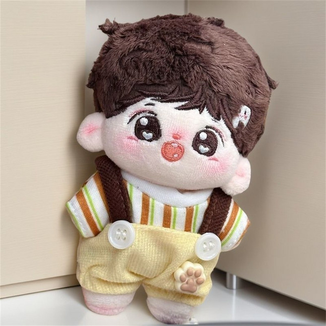 besteffie 적용모델 목화인형옷 10cm 귀여운 인형옷 멜빵바지 세트 부드러운 인형옷 아동용 선물 K51, 1개, 01사진색