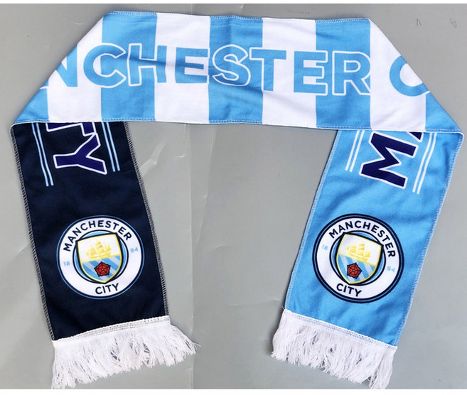 굿즈 맨시티머플러 스카프 응원 단체 팬심 블루 레알마드리드블루앤화이트 축구팀, 맨시티 블루블랙, 1개