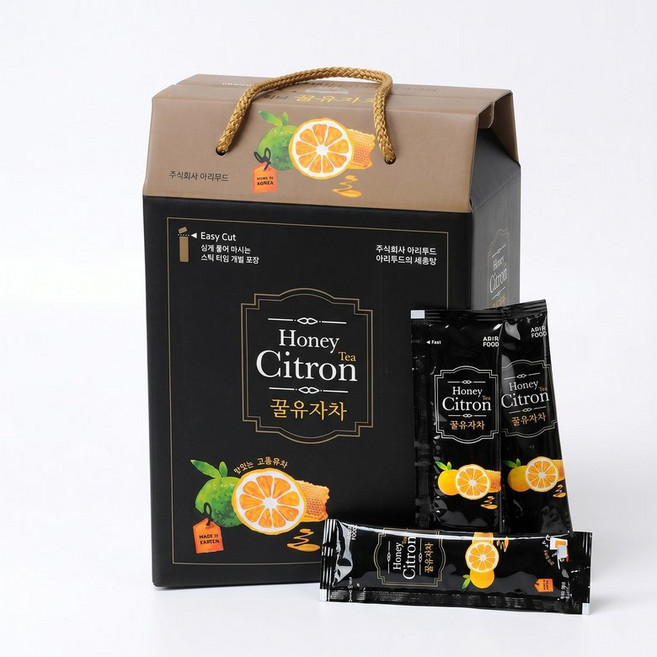 고흥 꿀유자차 스틱 30g x 100개 아리푸드 유자청 액상차 1회분 선물 세트, 1세트, 100개입