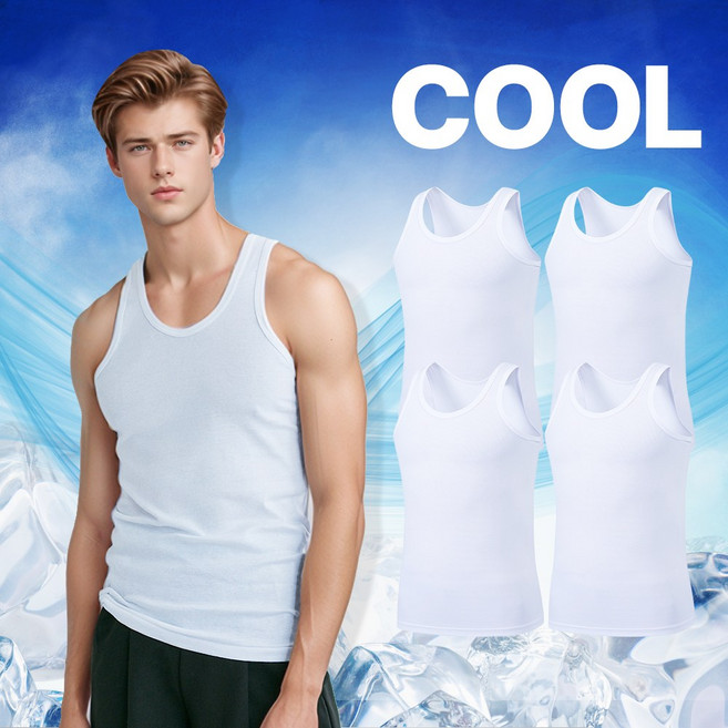 BYC 남자 여름 런닝 4매 에어로쉬 상쾌한 기능성 퀵드라이 남성 메리야스 쿨 런닝