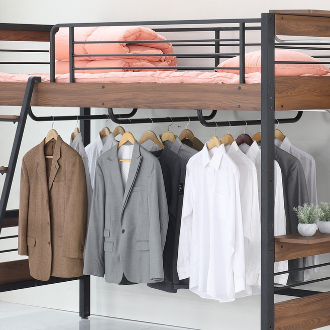 [퍼니엘 침대옵션] 옷봉 벙커침대용 옷걸이 침대봉, 블랙, 단품으로 구매