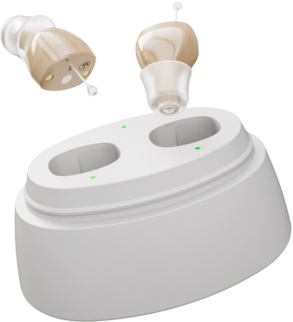 FDA인증칩)스마트 지능형 4세대 귓속형 소음제거 청력보조 음성증폭기 히어링 보조기, 1개, 블루(왼쪽싱글)