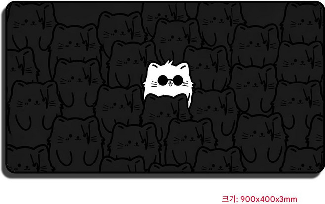 귀여워요 XXL 대형 마우스패드 900x400x3mm 고해상도 인쇄 미끄럼 방지, 02, 1개