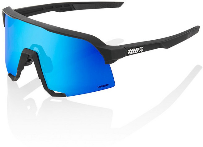 100% S3 매트 블랙 하이퍼 블루 멀티레이어 미러 렌즈, 1개