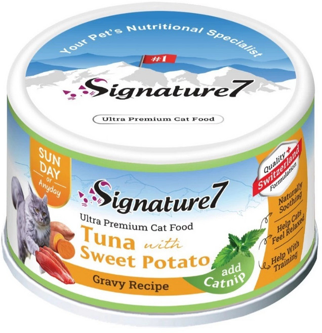 Signature7 燉肉點心貓罐, 70g, 24個, 鮪魚+地瓜