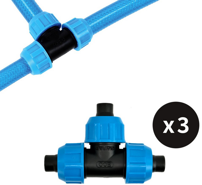 코텍 T자형 호스연결구 W-9946 호스 삼방 연결 어댑터 커넥터, 3개