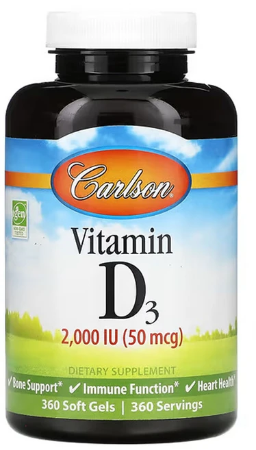 Carlson Labs 비타민 D3 2000 IU 소프트젤, 360정, 1개 - 쿠팡