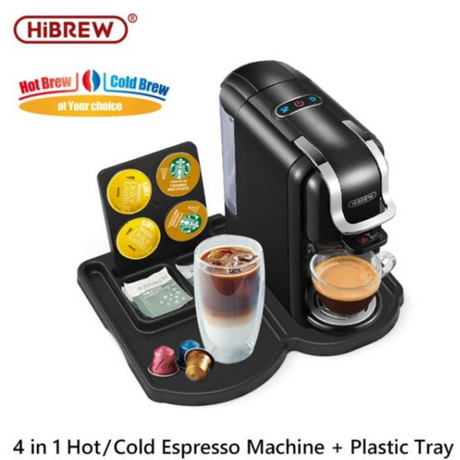 HiBREW-4 인 1 다중 캡슐 19 바 커피 머신 카페테라 온/콜드 돌체구스토 밀크 & 넥프레소 캡슐 ESE 포드 그라운드 커피 H2A, H2A BK Tray_CHINA | EU