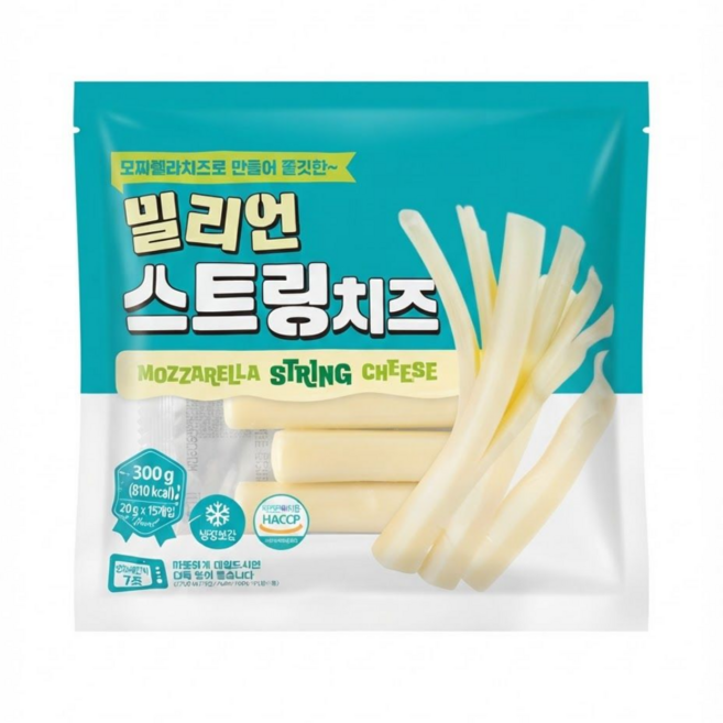 [밀리언] 고단백 모짜렐라 스트링치즈 300g x 2개 (30개입)
