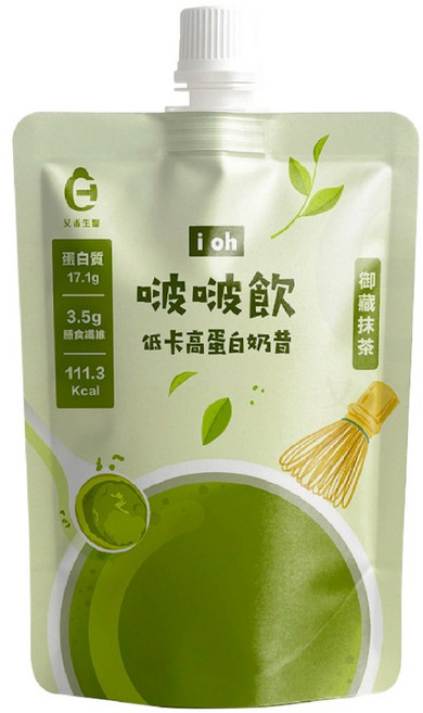 i oh 啵啵飲 御藏抹茶 低卡高蛋白奶昔, 1個, 35g