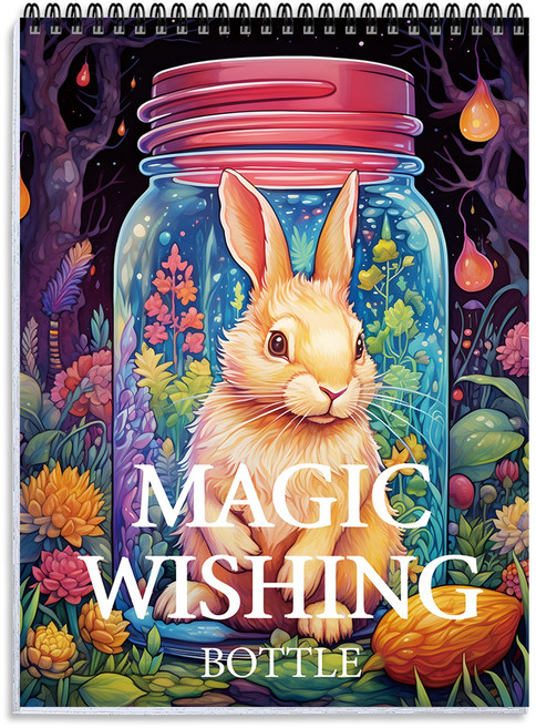 NICEROSE 마법의 소원병 테마 컬러링북 성인 힐링북 색칠놀이 스트레스 해소 창의력 향상 어른 색칠공부, MAGIC WISHING BOTTLE