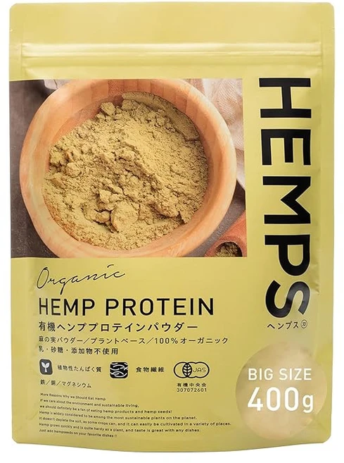 HEMPS유기 헴프 프로틴 400g | 오가닉 무첨가 유기 JAS 인증 획득 식물성 단백질 미네랄 식이섬유 듬뿍 헴프 파우더 헴프 영양기능식품, 1개 - 쿠팡