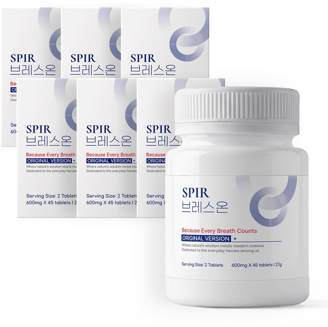 스피르 브레스온 호흡 숨결 맑은 특허성분 TCI213, 6개, 45정