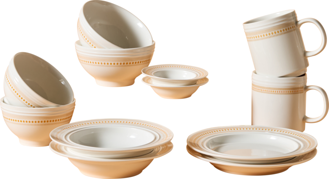 코렐 코디네이츠 로즈몬트 도자기 그릇 식기세트 2인 4인, 홈세트12p, 화이트, 1세트