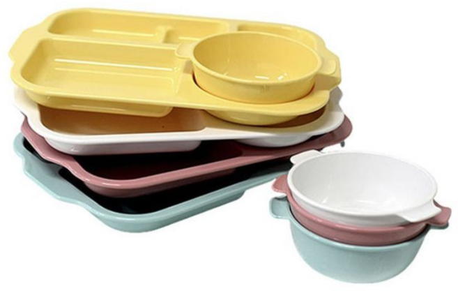 소식좌밥그릇 고무패킹없는식판 파스텔 컬러라인도자기식판 국산 다이어트 유아, 민트, 1개