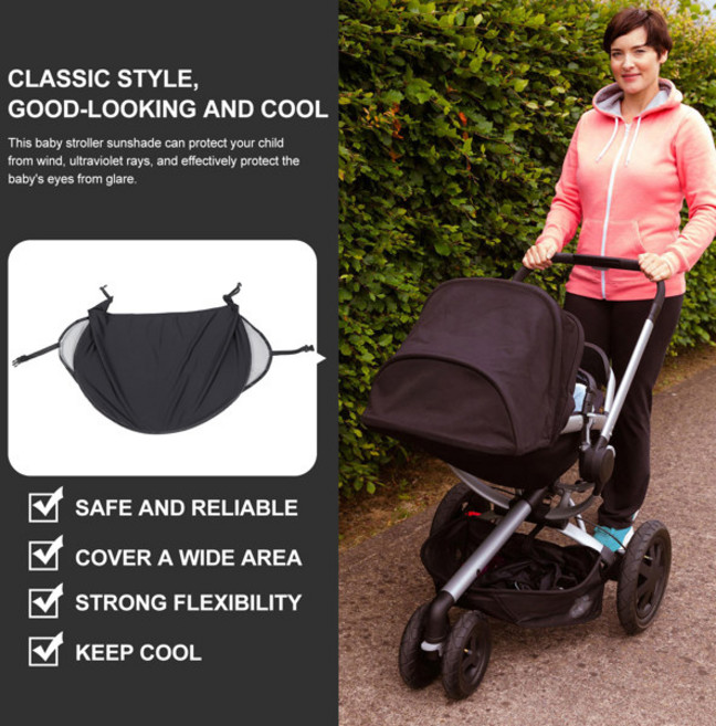 유모차 차양막 유모차 캐노피 연장형 디자인 넓은 보호 영역 간편 설치 야외용 차양 커버, [01] 옵션1
