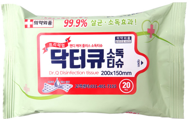 닥터큐 휴대용 소독티슈, 4개